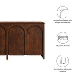 Modern Arched 4-Door Wood Grain Storage Cabinet – 71 Inch