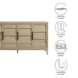 Modern Horizontal 4-Door Sideboard – Wood Grain 59 Inch