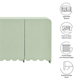 Fluted Scalloped Sideboard Storage Cabinet – Wood Finish 56 Inch