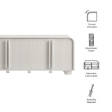 Modern Curved 4-Door Sideboard Cabinet – 63 Inch