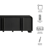 Modern Curved 4-Door Sideboard Cabinet – 63 Inch