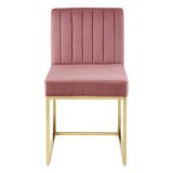 Channel Tufted Performance Velvet Sled Base Dining Chair