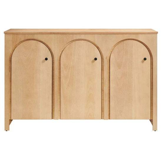 Modern 3-Door Arched Mango Wood Veneer Sideboard – 53 Inch