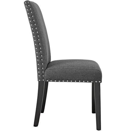 Upholstered Fabric Dining Room Side Chair with Nailhead Trim