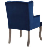 French Vintage Button Tufted Performance Velvet Dining Armchair