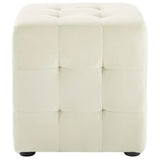 Tufted Cube Velvet Ottoman – 15 Inch Upholstered