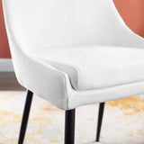 Upholstered Fabric Dining Chair Set with Tapered Metal Legs