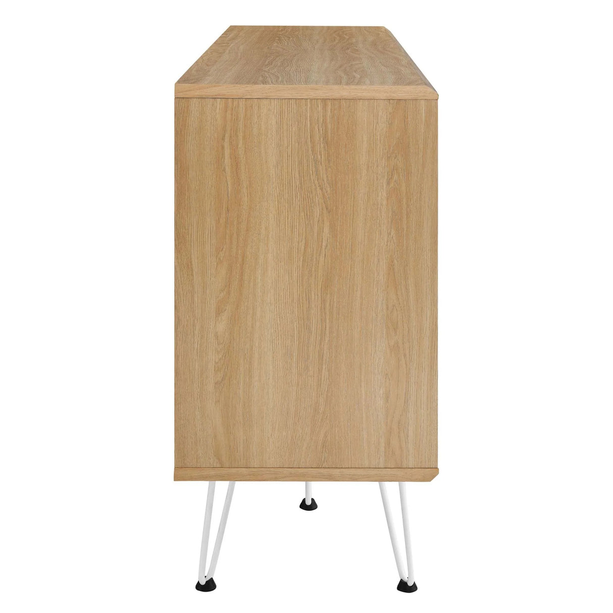 Industrial Metal Mesh 3-Door Sideboard – Wood Grain 59 Inch