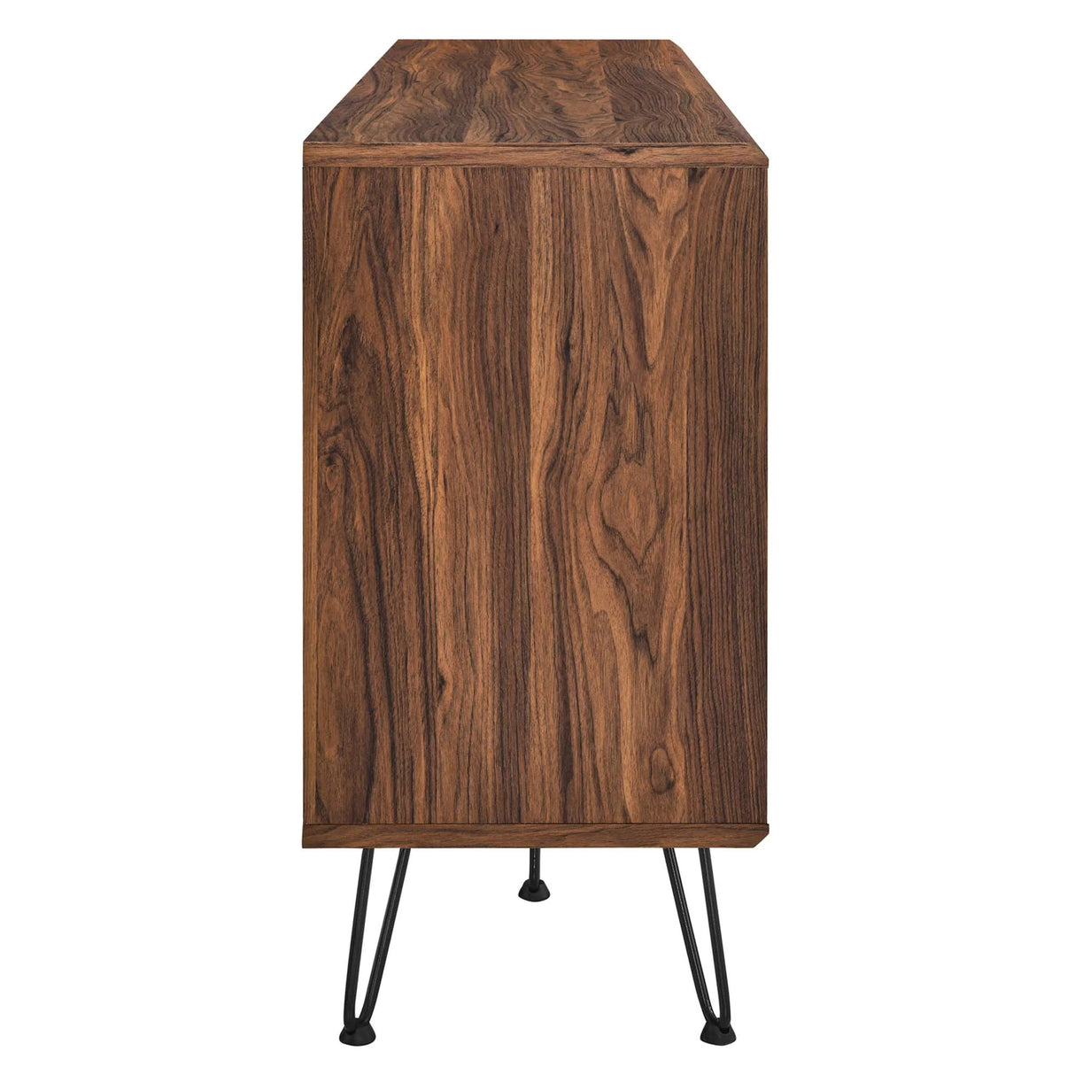 Industrial Metal Mesh 3-Door Sideboard – Wood Grain 59 Inch