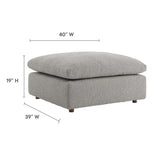Contemporary Overstuffed Boucle Upholstered Ottoman – 40 Inch