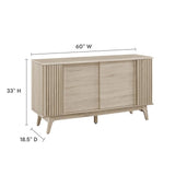 Sideboard Storage Cabinet Sliding Door MDF 60 Inch