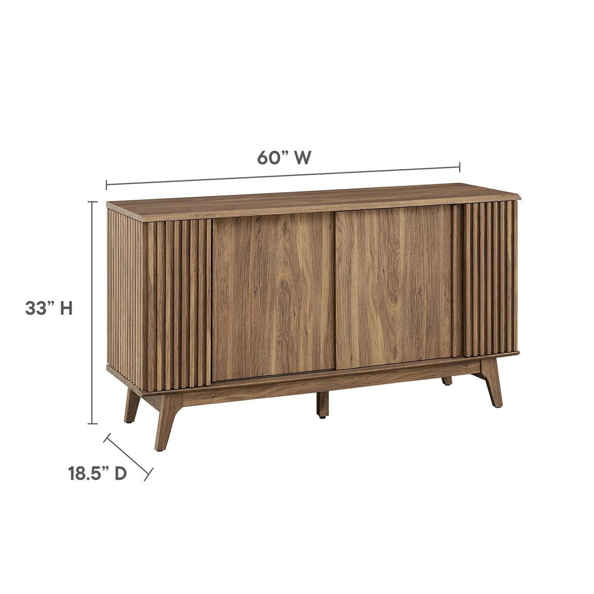 Sideboard Storage Cabinet Sliding Door MDF 60 Inch