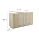 Modern Travertine Texture 3-Door Sideboard – Travertine 59 Inch