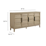 Modern Horizontal 4-Door Sideboard – Wood Grain 59 Inch