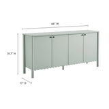 Modern Scalloped 4-Door Storage Sideboard – White 66 Inch