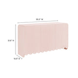 Fluted Scalloped Sideboard Storage Cabinet – Wood Finish 56 Inch
