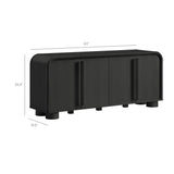 Modern Curved 4-Door Sideboard Cabinet – 63 Inch