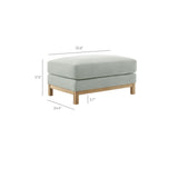 Rectangular Chenille Fabric Ottoman – Upholstered 36 Inch