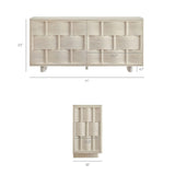 Woven Pattern Sideboard Storage Cabinet – Wood Finish 71 Inch