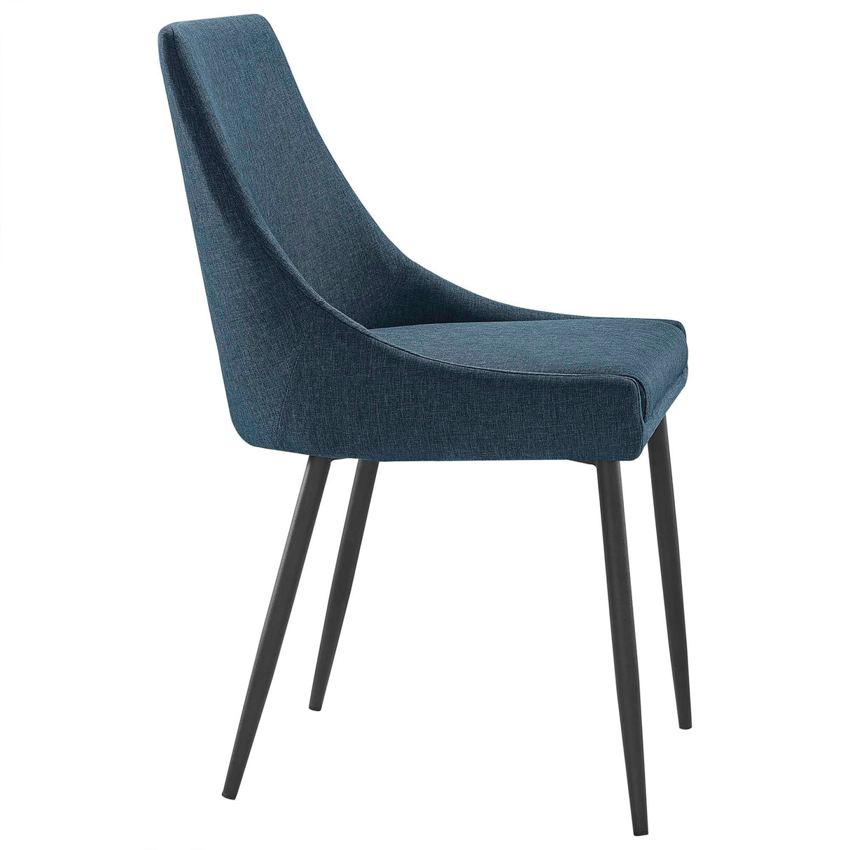 Upholstered Fabric Dining Chair Set with Tapered Metal Legs