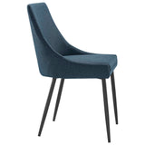 Upholstered Fabric Dining Chair Set with Tapered Metal Legs