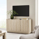 Modern Travertine Texture 3-Door Sideboard – Travertine 59 Inch