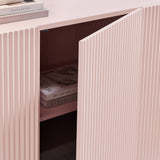 Fluted Scalloped Sideboard Storage Cabinet – Wood Finish 56 Inch