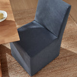Linen-Blend Slipcovered Rolling Dining Side Chair