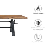 96 Inch Adjustable Height Solid Wood Dining and Conference Table