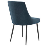 Upholstered Fabric Dining Chair Set with Tapered Metal Legs
