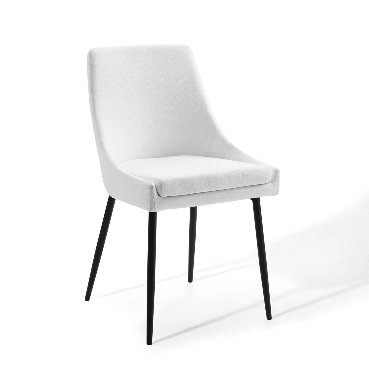 Upholstered Fabric Dining Chair Set with Tapered Metal Legs