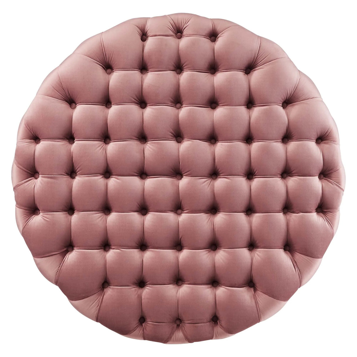 Large Round Tufted Velvet Ottoman – Upholstered 40 Inch