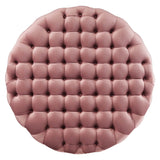 Large Round Tufted Velvet Ottoman – Upholstered 40 Inch