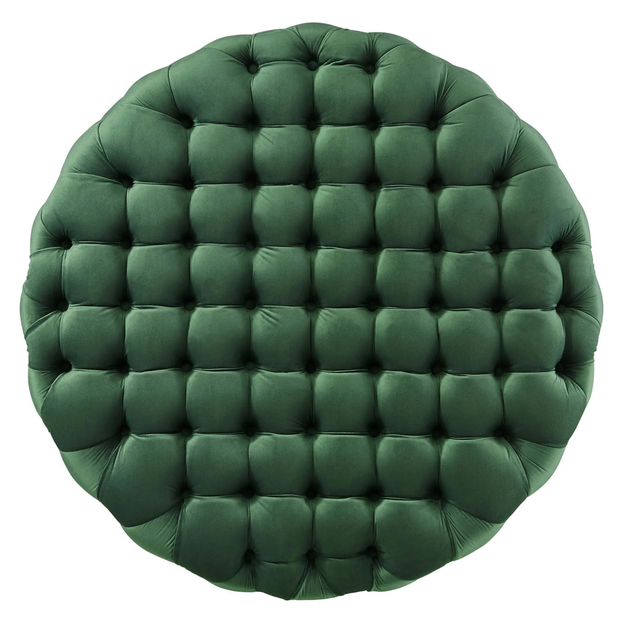 Large Round Tufted Velvet Ottoman – Upholstered 40 Inch