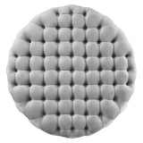 Large Round Tufted Velvet Ottoman – Upholstered 40 Inch