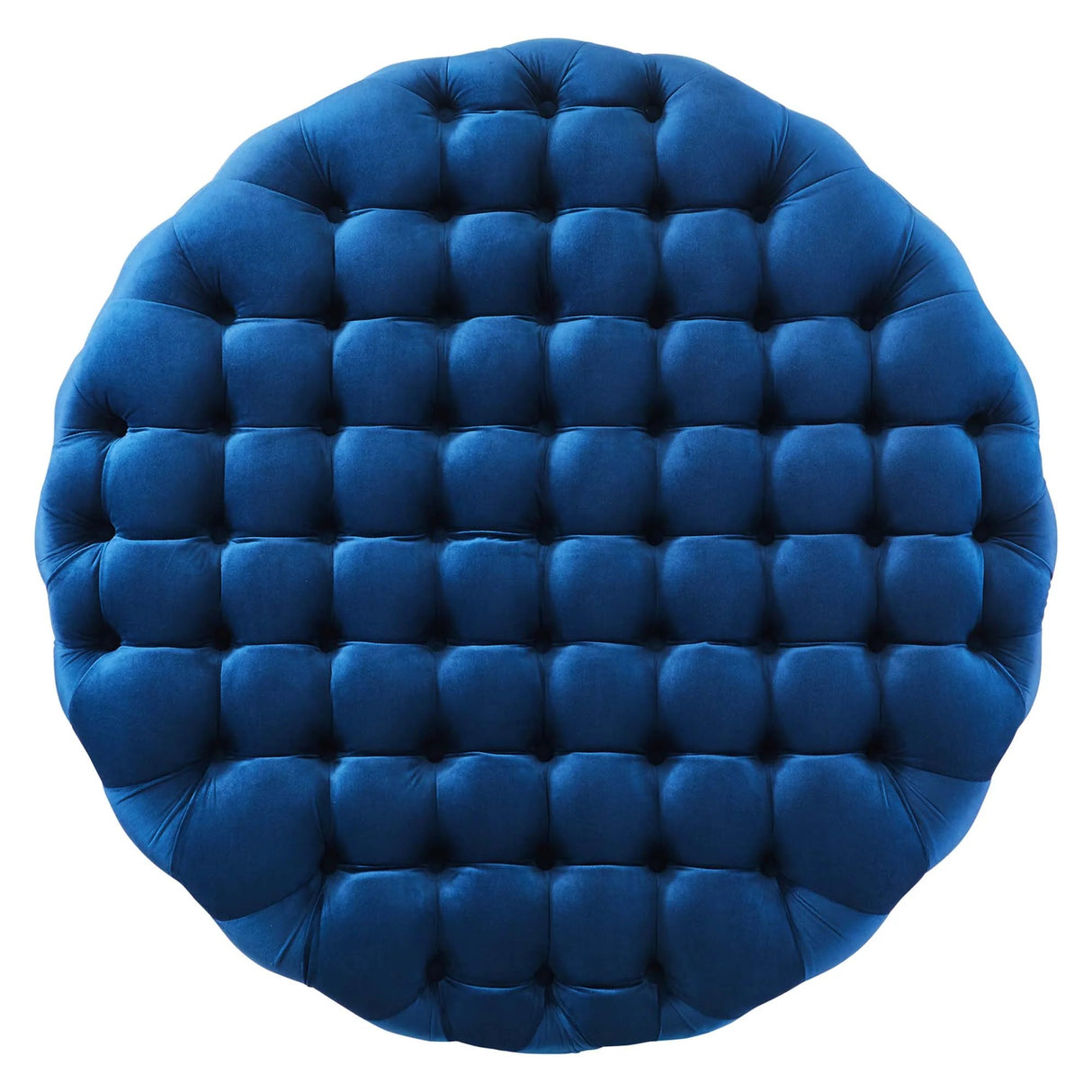 Large Round Tufted Velvet Ottoman – Upholstered 40 Inch