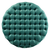 Large Round Tufted Velvet Ottoman – Upholstered 40 Inch