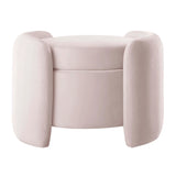 Velvet Storage Ottoman with Removable Lid – 28 Inch Upholstered