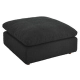 Contemporary Overstuffed Boucle Upholstered Ottoman – 40 Inch