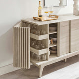 Sideboard Storage Cabinet Sliding Door MDF 60 Inch