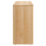 Modern Arched 4-Door Wood Grain Storage Cabinet – 71 Inch