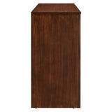 Modern Arched 4-Door Wood Grain Storage Cabinet – 71 Inch