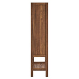 Walnut Wood Grain Tall Standing Storage Cabinet – 68 Inch