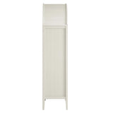 Modern Farmhouse Arched Tall Wood Storage Display Cabinet – Wood Grain 71 Inch
