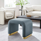 Waterfall Performance Velvet Stool – Velvet Upholstered 24 Inch