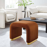 Waterfall Performance Velvet Stool – Velvet Upholstered 24 Inch