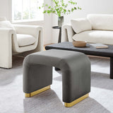 Waterfall Performance Velvet Stool – Velvet Upholstered 24 Inch