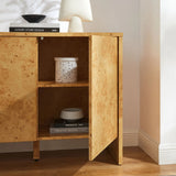 Modern Burl Wood 2-Door Sideboard – Natural 40 Inch