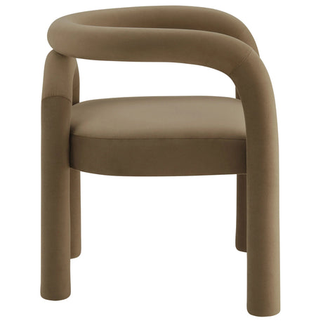 Performance Velvet Open Back Dining Armchair with Arch Back