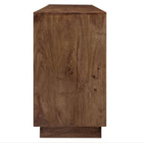 Carved Solid Mango Wood 4 Door Sideboard – Walnut 72 Inch